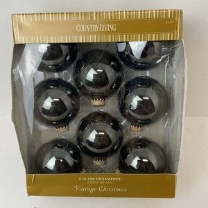 Christmas Tree Decorations, Hanging Globes, Medium, 2 5/8 inches,Black Ornaments